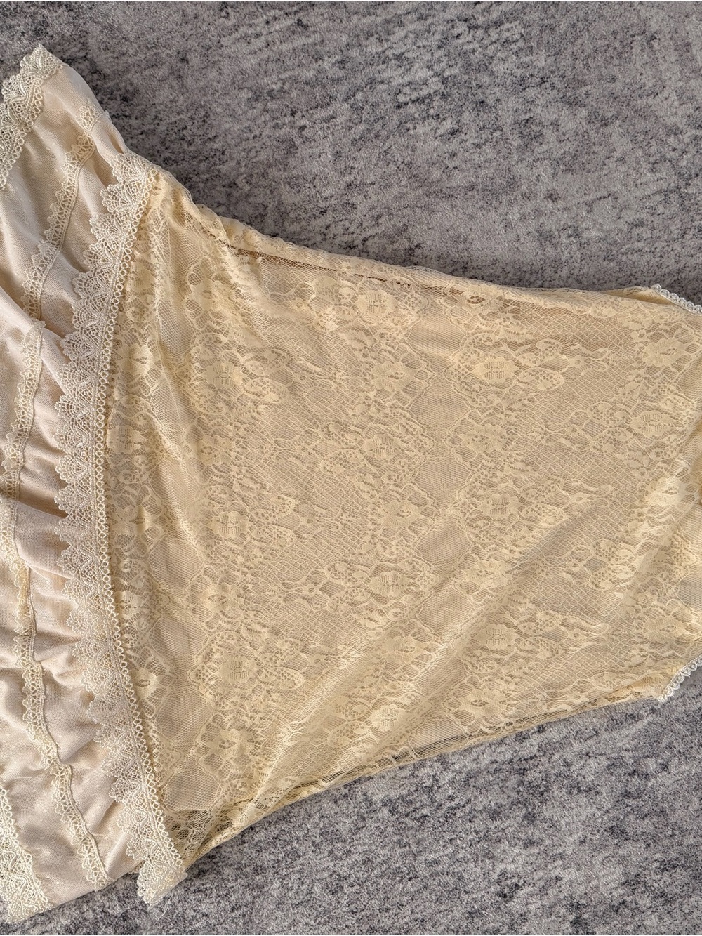 Delicate Lace Chemise Slip in Cream
